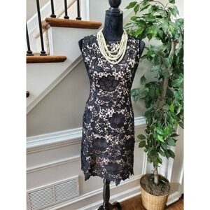 Simply Styled Women's Black Polyester Round Neck Sleeveless Knee Length Dress M